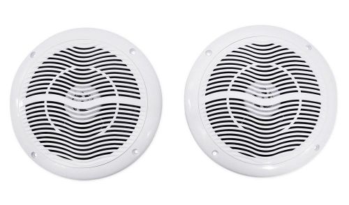 Pair rockville rmc65w 6.5&#034; 600 watt waterproof marine boat speakers 2-way white