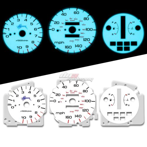 Indiglo glow gauge+harness dash face for 92-95 honda civic ex si at eg6 d16z6