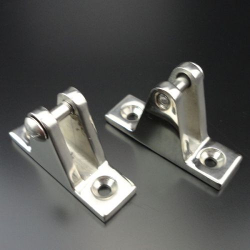 Newest lots of 2 s.s 316 polished deck hinge boat bimini top fitting 90° pin