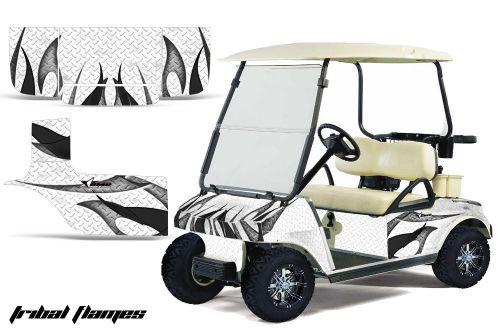 Club car golf cart parts graphic kit wrap amr racing decals accessories flame wb