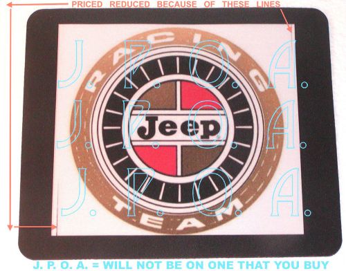 1960-1971 kaiser jeep amc jeep logo insignia emblem + &#034;racing team&#034; on mouse pad