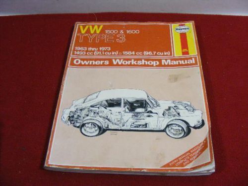 Haynes 084 vw 1500 &amp; 1600 type 3 repair service