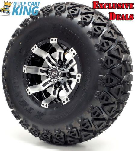 10&#034; madjax octane machine/black wheel and 22x11-10 golf cart 4-ply tire combo