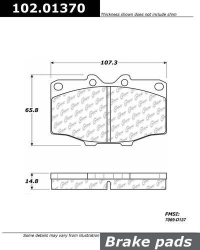 Centric 102.01370 brake pad or shoe, front-c-tek metallic brake pads