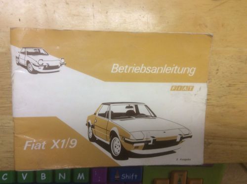 1974 fiat x1/9 x 19 x19  owners manual deutch german