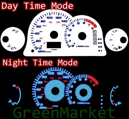 00-05 mitsubishi eclipse l4 at white face blue indiglo glow gauges