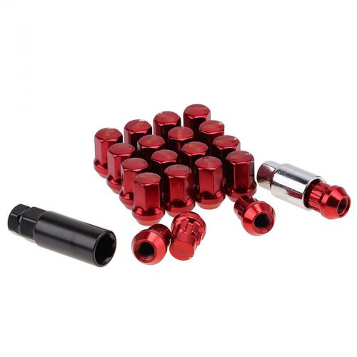 M12x1.25mm racing wheel lug nut lock key anti-theft closed end red universal 20x