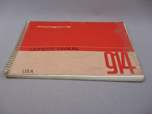 Original 1972 porsche 914 owner&#039;s manual