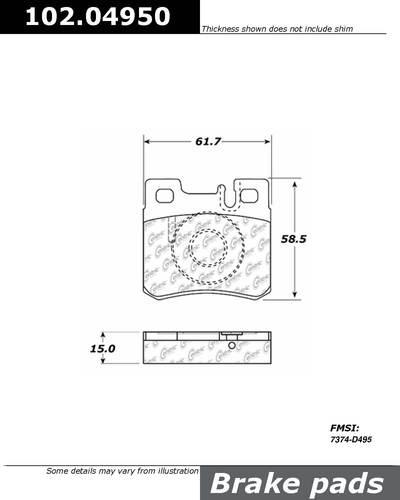 Centric 102.04950 brake pad or shoe, rear-c-tek metallic brake pads