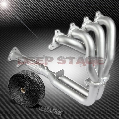 Stainless ceramic exhaust manifold header for 92-96 prelude si/sr h223+heat wrap