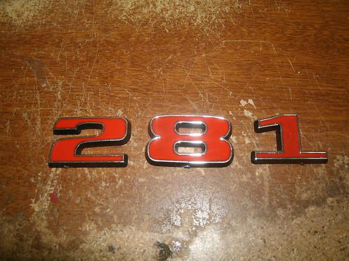 Ford mustang 281 4.6l emblems numbers set red