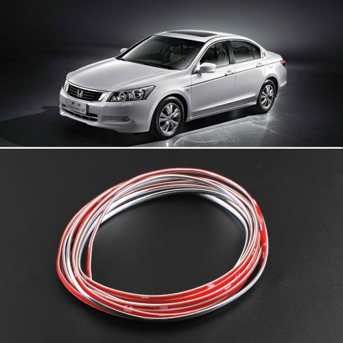 1x 4mmx5m car auto protector bumper guard chrome moulding trim strip new