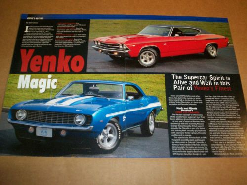 69 1969 chevrolet yenko 427 camaro &amp; chevelle magazine article