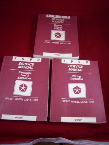 Chrysler motors 1990 service manual; 3 book set; g pb 160517