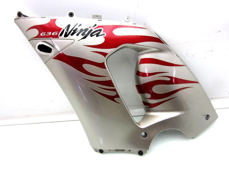 05 06 zx-6r 636 zx6r oem left mid fairing cowl special edition titanium