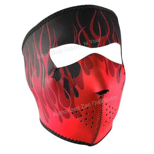 Zan headgear wnfm229, neoprene full mask, reverse is black, red flames mask