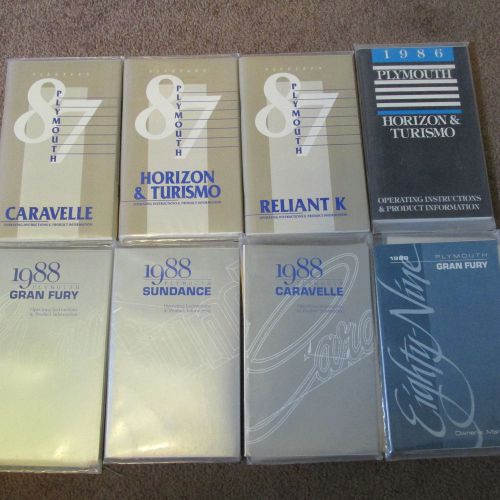 Auto owners manuals plymouth factory original vintage lot of 8 warranty like new