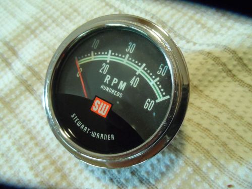 Vintage stewart warner greenline tachometer tach 2&amp;5/8  6000 rpm mint wow