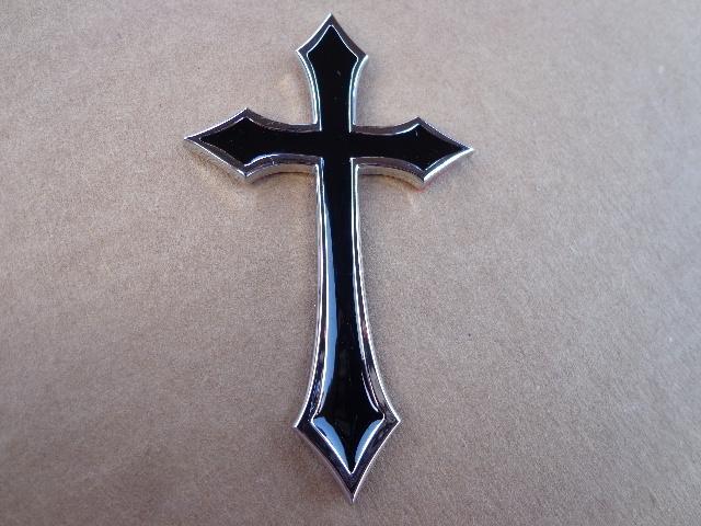 Chrome jesus christian religious cross emblem! fits chevy ford mopar harley..etc