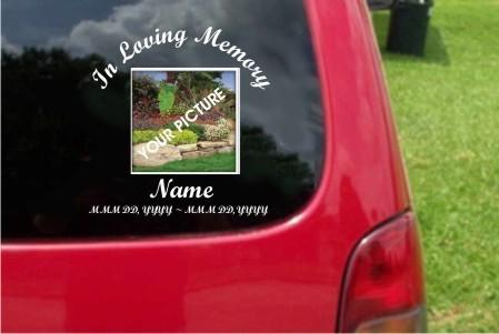 1 in loving memory decal with any pic full color