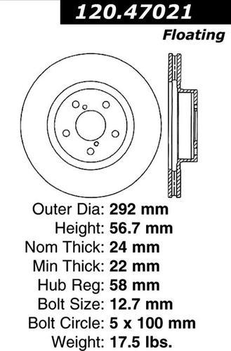 Centric 120.47021 front brake rotor/disc-premium rotor-preferred