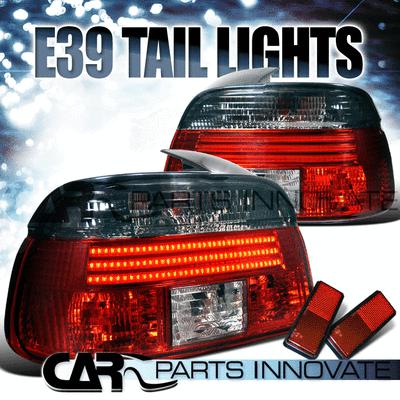 Bmw 97-00 e39 528i 540i m5 5-series led tail lights rear brake lamp red smoke