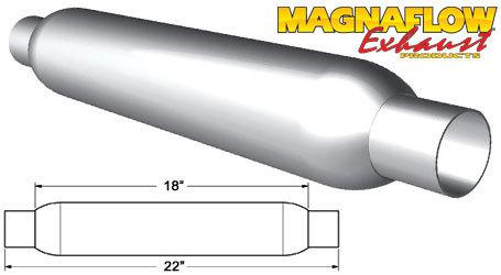 Magnaflow 18125 glasspack muffler 3.5" round 18" body 2.25" center/center