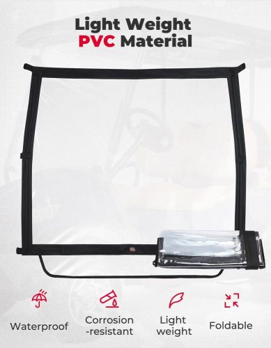 Kemimoto golf cart soft clear windshield window for club car ds tempo precedent