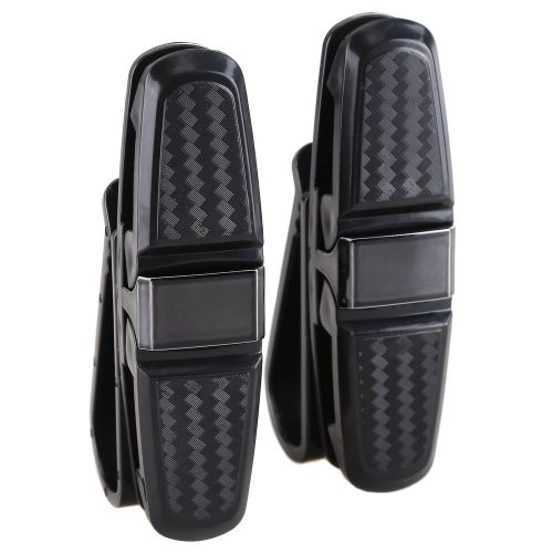 2pack universal car sun visor glasses clip carbon fibre sunglasses cards holder