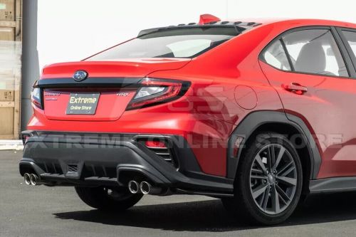 Rear bumper lip for 22-up subaru wrx cs style pair glossy black apron splitters