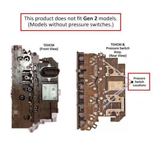 Transgo shift kit for 6t70 6t75 gen1 2007-up using pressure switches sk6t70-a