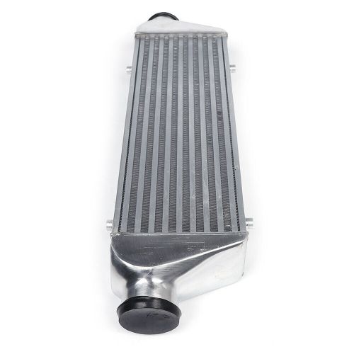 Aluminum polished tube &amp; fin intercooler 27&#034;x9&#034;x4&#034; 3inch inlet &amp;outlet universal