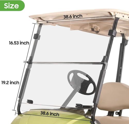 Clear golf cart windshield for yamaha g29 drive 2007-2016, 4mm folding down