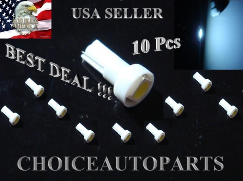 10pcs t5 5050 1smd wedge xenon white led dash board light bulbs 74 17 18 37 70