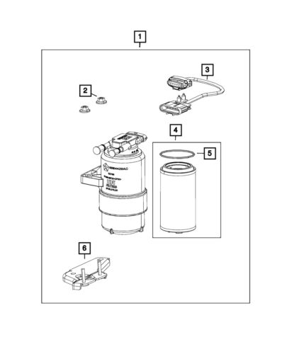 Genuine mopar fuel/water separator filter 68394481aa