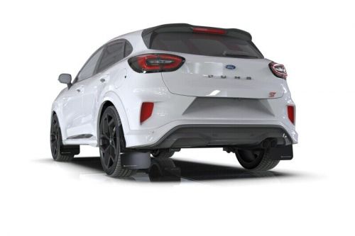 Rally armor mf86-ur-blk-wh black mud flap white logo for ford puma st