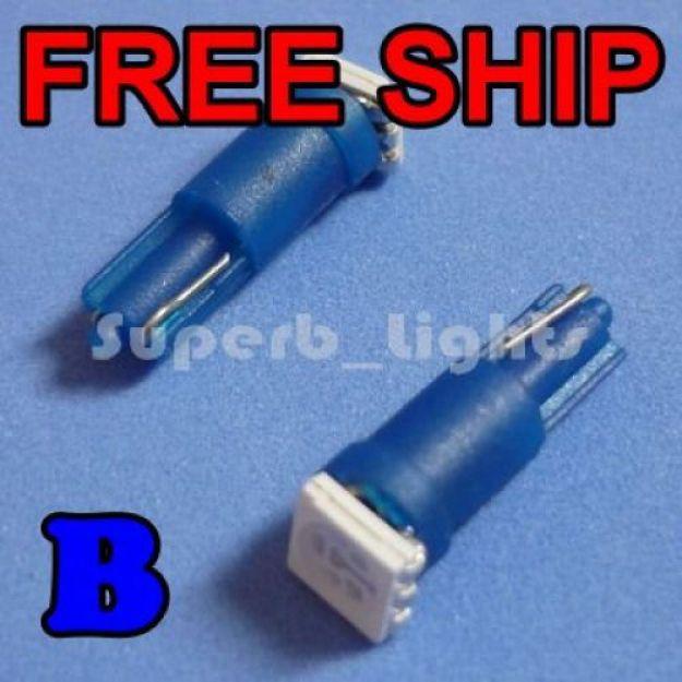 10x t5 74 blue 3 chip smd dashboard led car bulb lights