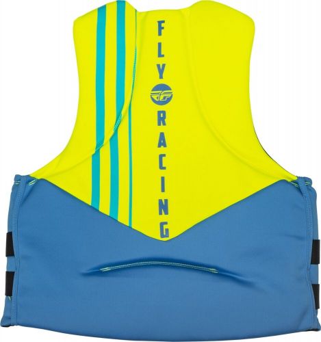 Fly racing adult neoprene flotation life vest blue/hi-vis xl