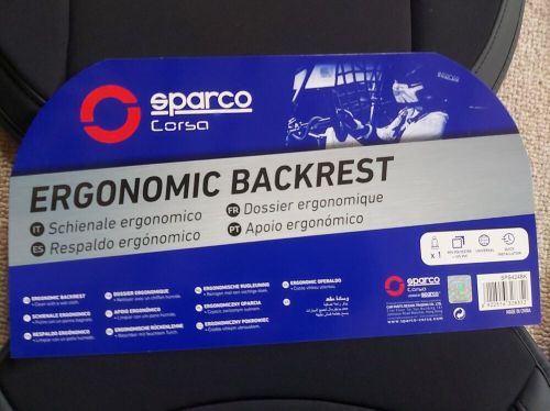 1 x sparco sps424bk ergonomic seat back / pads - plain black - (rrp = £34.99)