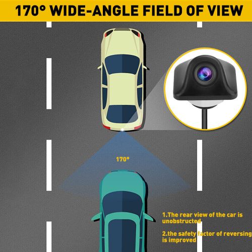 Car rear camera parking backup view reverse hd night 720p vision 170° universal