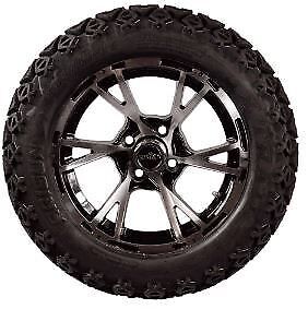 14&#034; flash wheels &amp; 23x10-14 all terrain golf cart tires- set of 4