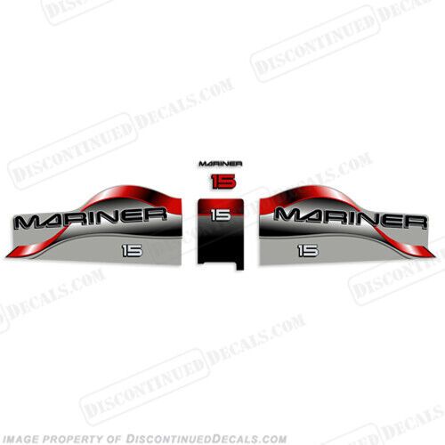 Fits mariner 15hp outboard motor decal kit - red