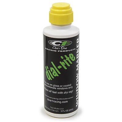 Clear one racing products dial-in window marker yellow 3oz dial-rite drm2