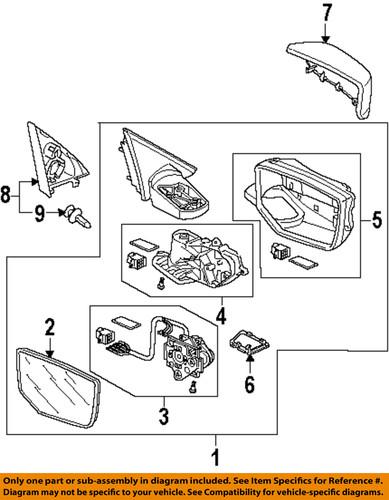 Honda oem 76201ta0a01zd outside mirrors-mirror cover