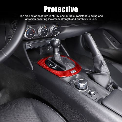 Red real carbon fiber center gear shift panel cover for mazda mx-5 miata 2016-23-