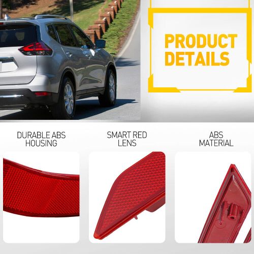 For nissan 2017-2020 rogue bumper rear reflector marker side light right cover a