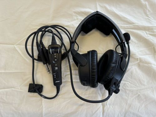 Bose a20 aviation headset with bluetooth dual plug cable - black