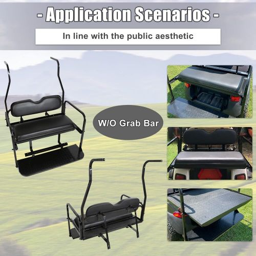 Rear flip folding seat kit compatible with 2000-2013 club car ds model golf c...