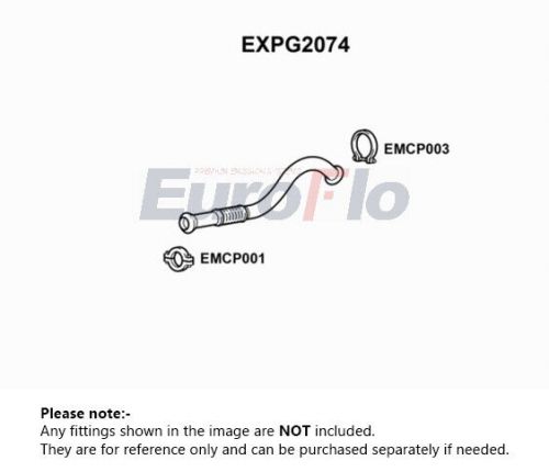 Exhaust pipe fits citroen c4 picasso mk1 vti 1.6 front 09 to 13 5fw(ep6) euroflo