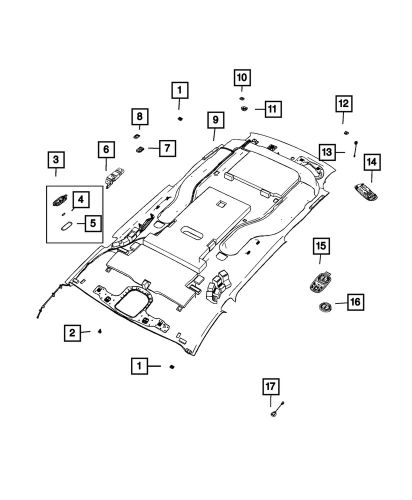 Genuine mopar headliner 7bj17dx9aa